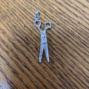 Silver colored scissors pendant